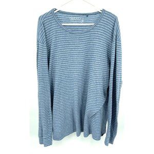 Faherty Shirt XXL Mens Blue Cloud Cotton Long Sleeve Top Soft Boat Neck